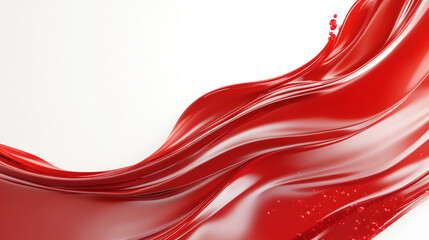 Fototapete - Red paint splashing dynamically, forming heart-inspired shape with fluid movement and passionate color