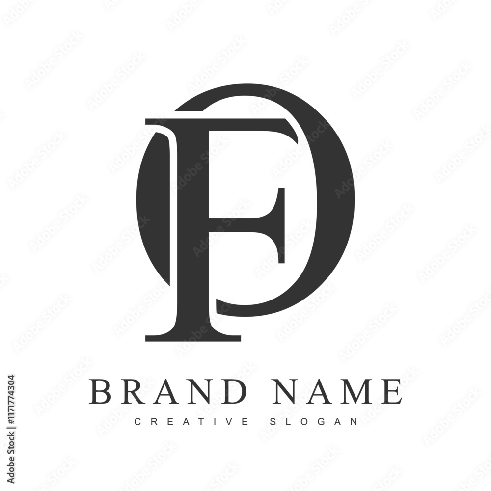 FO trendy logotype template. Initial letter f and o classic font style ...