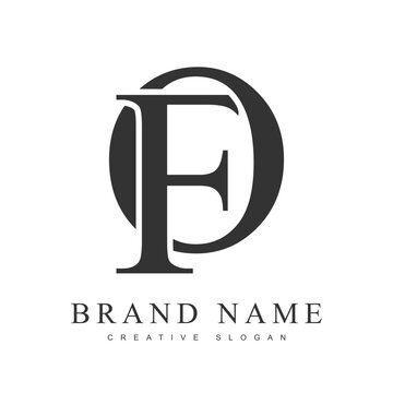 FO trendy logotype template. Initial letter f and o classic font style. Creative logo for company name or identity.