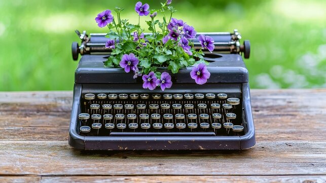 Vintage Typewriter with Fluttering Pages