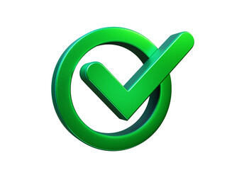 Aufkleber - Green 3d Check mark icon render isolated on transparent background
