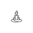 © Horizen - Minimalist yoga icon depicting woman meditating in lotus pose