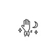 © Horizen - Minimalist sleep tracker icon with hand, moon, and stars
