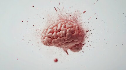 Aufkleber - Exploding pink brain, creative concept, idea burst.