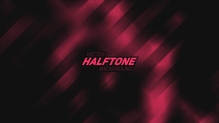 Poster - Abstract vector torn red halftone background. Scrathed dotted texture element
