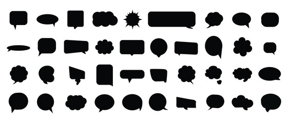 Speech Bubble set. Talk bubble. Blank empty vector white speech bubbles. Speak bubble text, cartoon chatting box, message box. Cartoon balloon word design
