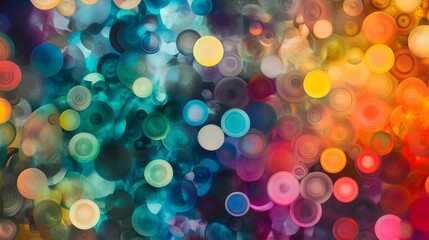 Poster - Abstract colorful circles background, vibrant and dynamic.