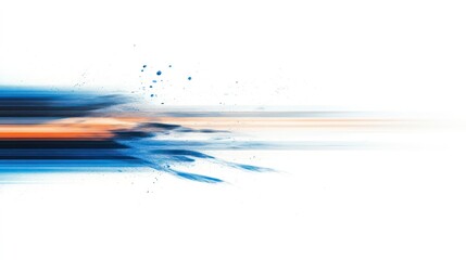 Aufkleber - Abstract blue and orange light streaks on white background.