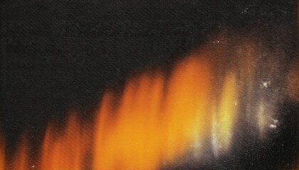 Poster - Blurred Orange Glow in Darkness. Abstract Artistic Light Streaks Against Black Background Evoking Fire, Energy, and Motion