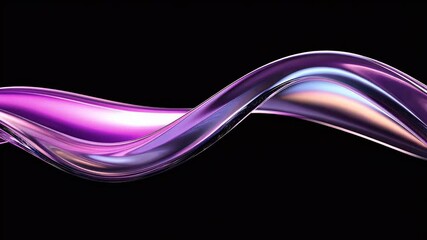 Wall Mural - Abstract animation of a purple liquid wave flowing smoothly on a black background. Perfect for motion graphics, backgrounds, or visual effects.  Suitable for technology, science, or artistic projects.