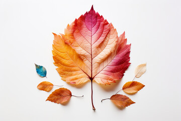 enchanting allure of an autumn leaf, resplendent in its warm and inviting hues, gracefully juxtaposed against a pristine white canvas, evokes a sense of nostalgic beauty that heralds transition from s