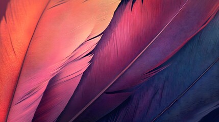 Poster - Close-up of vibrant, colorful feathers.  A textured, abstract image.
