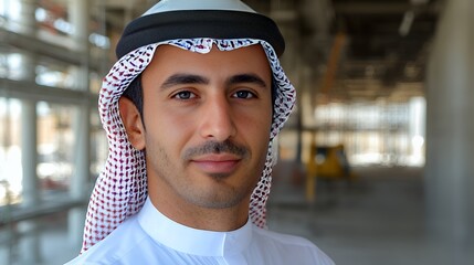 Portrait of a Confident Young Arab Man in Traditional Clothing