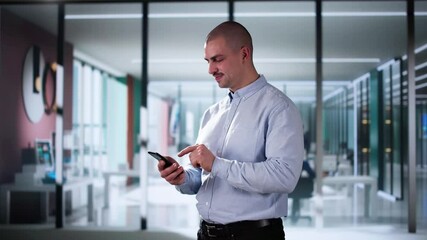 Businessman Reading Financial Message On Smartphone