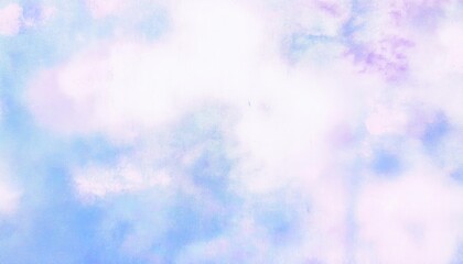 Poster - Dreamy Pastel Sky with Soft White Clouds and Subtle Purple and Blue Gradients. Perfect for Calm, Relaxing Backgrounds or Art Concepts