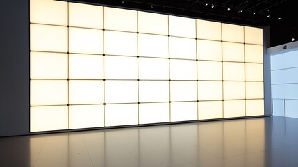 Poster - Expansive light wall installation in contemporary exhibition space : Generative AI