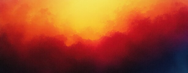Poster - Vibrant Abstract Gradient Background with Smooth Transitions from Red to Orange to Yellow and Grainy Texture