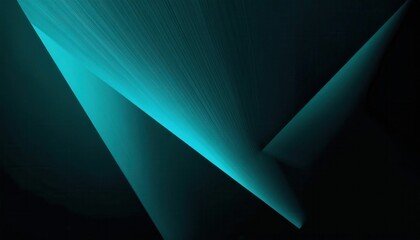 Poster - Abstract Cyan and Black Folded Paper Design with Geometric Layered Shapes, Ideal for Modern Backgrounds, Branding, or Digital Art Concepts