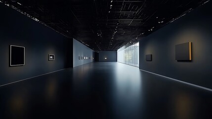 Poster - Contemporary Art Exhibition Space with Modern Lighting and Minimal Decor : Generative AI