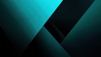 Poster - Abstract Cyan and Black Folded Paper Design with Geometric Layered Shapes, Ideal for Modern Backgrounds, Branding, or Digital Art Concepts