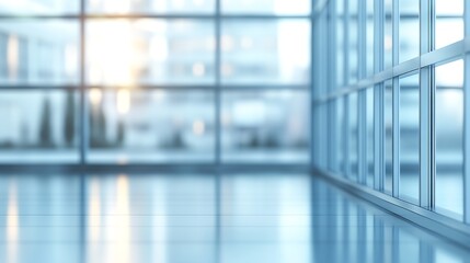 Aufkleber - Bright Modern Office Space with Large Windows and Cityscape View : Generative AI