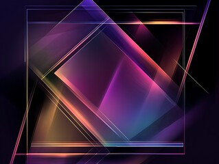 Leinwandbilder - Abstract Geometric Design Featuring Intersecting Lines and Vibrant Hues