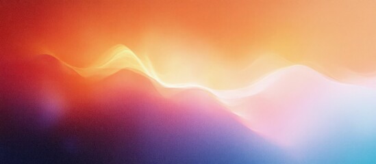 Poster - Vibrant Gradient Abstract Background with Warm Orange and Soft Blue Ethereal Lighting