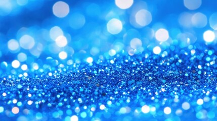 Poster - Sparkling blue glitter forms a radiant abstract design, capturing light and enhancing creativity in artistic and festive endeavors