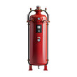 © nature.floor - Red fire suppression system tank isolated on transparent background with gauges and pipes.