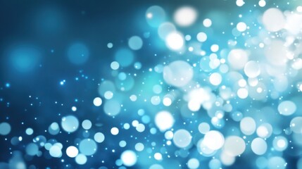 Poster - Soft blue bokeh lights create a serene and inviting backdrop, perfect for designs, cards, or digital art projects that evoke tranquility