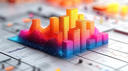 Poster - dynamic data visualization in urban development digital art 3d graphics virtual environment abstract