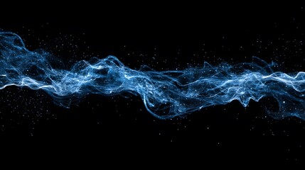 Poster - Abstract Blue Energy Wave Flowing Through Space