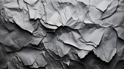 Poster - Abstract grayscale texture of crumpled paper.  Perfect for backgrounds or design elements.