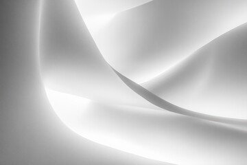 Aufkleber - Minimalist Abstract Composition Soft Curves High Contrast Monochrome Shadow Overlay