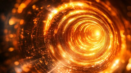 Wall Mural - abstract swirling fiery orange light tunnel.