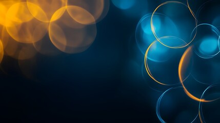 Poster - Abstract Blue and Orange Circular Light Bokeh Background