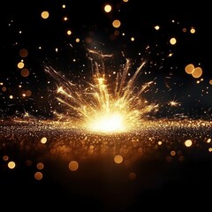 Aufkleber - Golden Sparks Exploding Background for Celebrations and Festivals