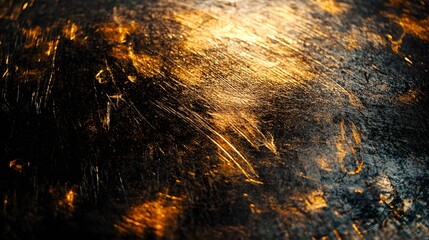 Poster - Abstract Dark Surface with Gold Accents