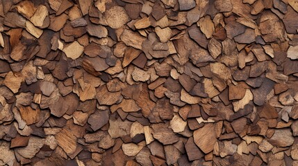 Poster - Abstract Texture Of Brown Irregular Wood Fragments