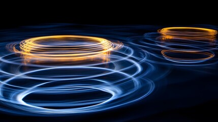 Poster - Abstract Light Trails Create Dynamic Circular Patterns