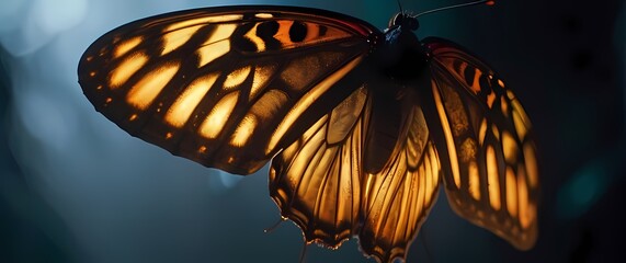 Wall Mural - Detailed textures of a butterflys wings captured in a closeup shot