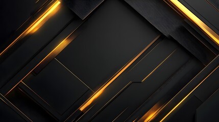 Poster - Abstract Black and Gold Geometric Design
