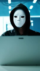 Aufkleber - Cyber Security Risk. Thief Man Hacking