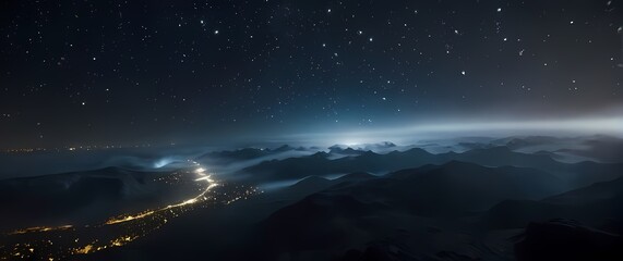 Wall Mural - vast expanse of dark night sky filled with shining stars