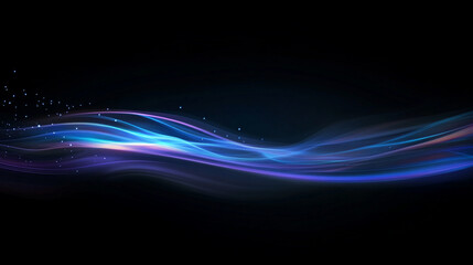 Poster - Colorful abstract wavy lines flowing in a dark background and creating a mesmerizing visual effect