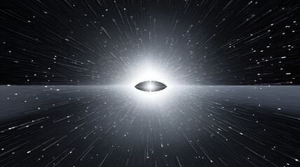 Wall Mural - Paper cut concept of a spaceship traveling through, ambient light, space in the center,generative ai illustration