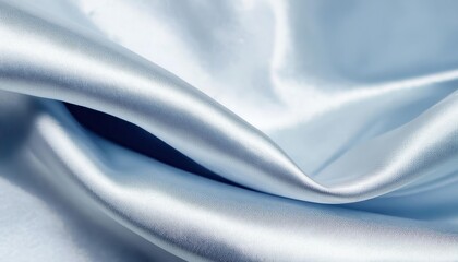 Aufkleber - Elegant shimmering silver blue satin fabric close-up luxury texture, smooth folds, silky material for fashion, decor, and interiors