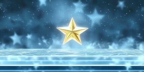 Poster - A glowing golden star against a starry background, symbolizing achievement and excellence.