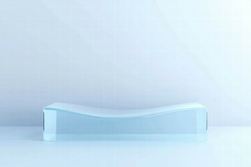 Poster - A sleek, modern glass object with a curved design, set against a minimalist background.