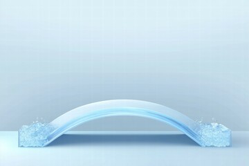 Aufkleber - A transparent arch with water splashes, suggesting fluidity and modern design.